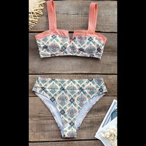 Pink Vintage Print Bikini